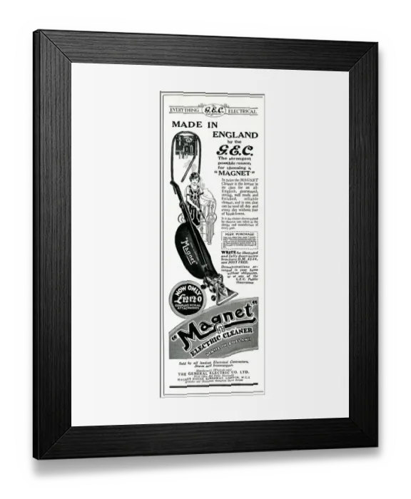 Framed Print : Advert for Magnet Electric cleaner 1929 Framed Print : Advert for Magnet Electric cleaner 1929