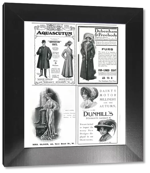 Page of fashion adverts - October 1909