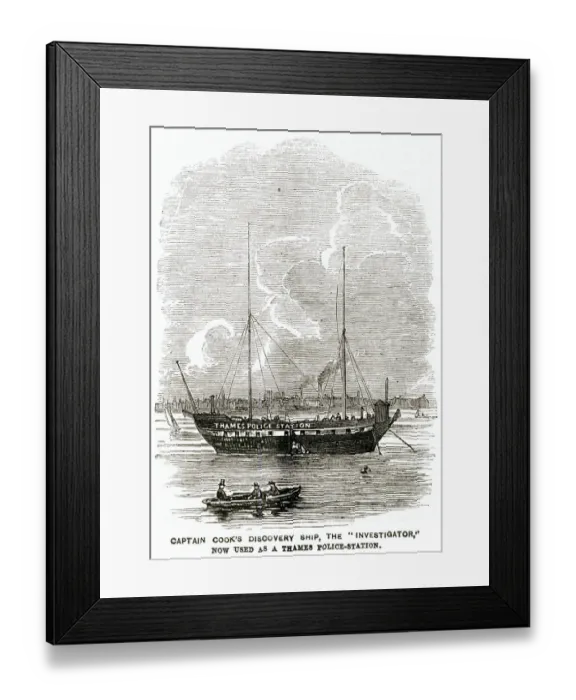 Framed Print : Discovery ship HMS Investigator used as police-station Framed Print : Discovery ship HMS Investigator used as police-station