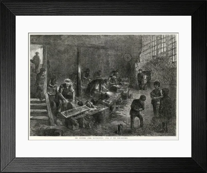 Framed Print : Sheffield Steel manufactures 1866 Framed Print : Sheffield Steel manufactures 1866