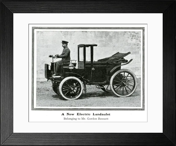 Framed Print : New electric Landaulet motor car 1903 Framed Print : New electric Landaulet motor car 1903