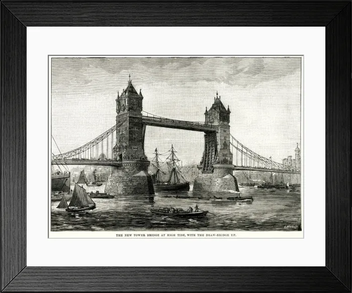 Framed Print : Tower Bridge, London 1887 Framed Print : Tower Bridge, London 1887