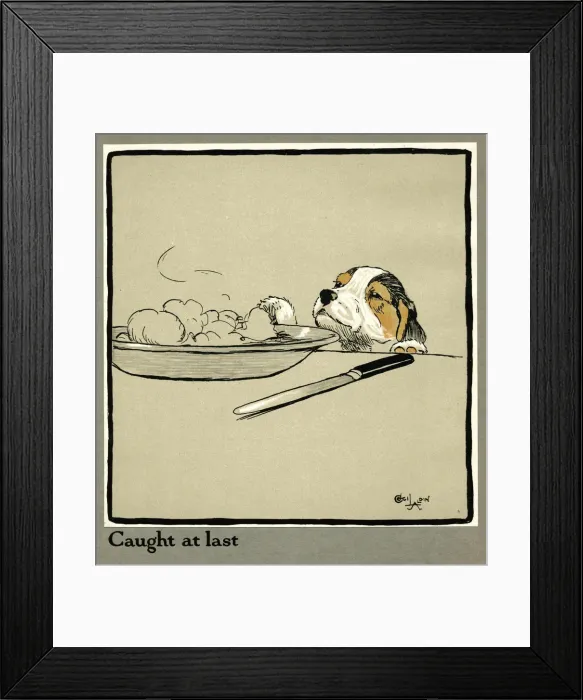 Framed Print : Forager the puppy sniffs at the Irish stew Framed Print : Forager the puppy sniffs at the Irish stew