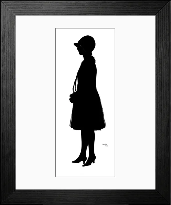 Framed Print : Silhouette of woman in cloche hat Framed Print : Silhouette of woman in cloche hat