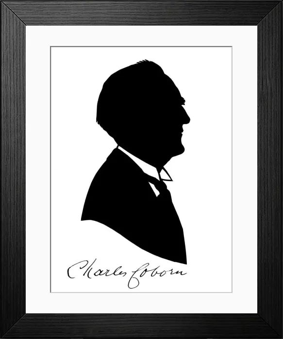 Framed Print : Silhouette portrait of Charles Coborn, music hall performer