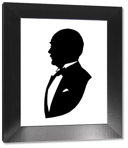 Silhouette portrait of a man in evening dress