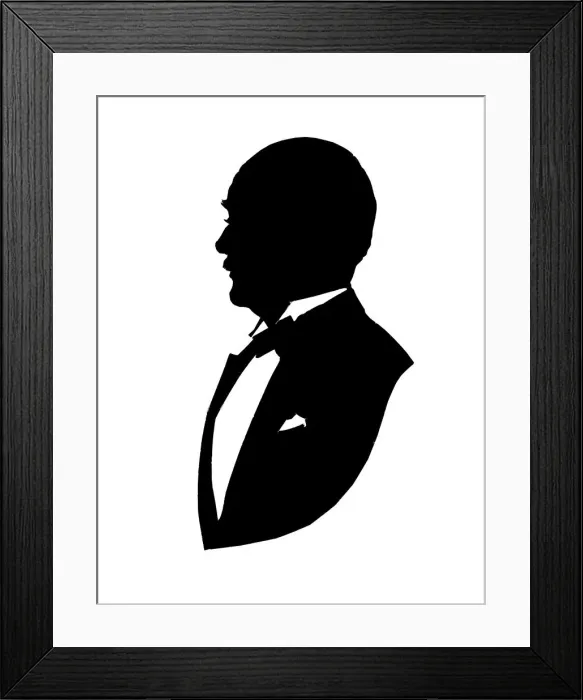 Framed Print : Silhouette portrait of a man in evening dress Framed Print : Silhouette portrait of a man in evening dress