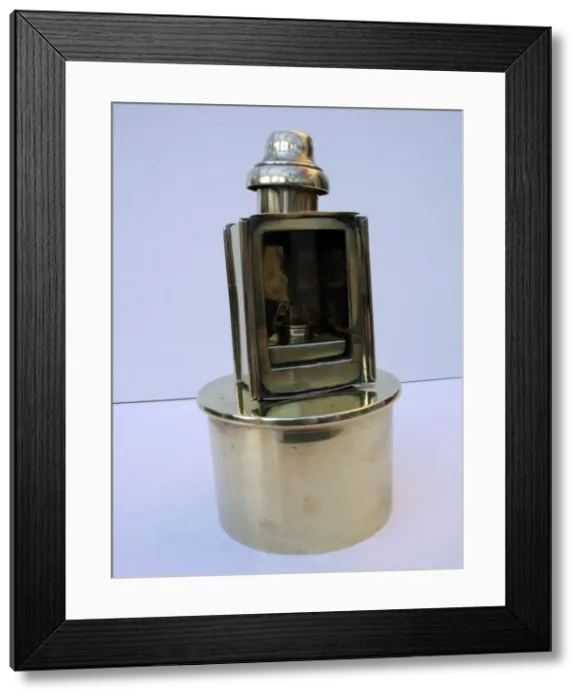 Framed Print : Paraffin lamp mounted on a 4 5 Howitzer shell case Framed Print : Paraffin lamp mounted on a 4 5 Howitzer shell case