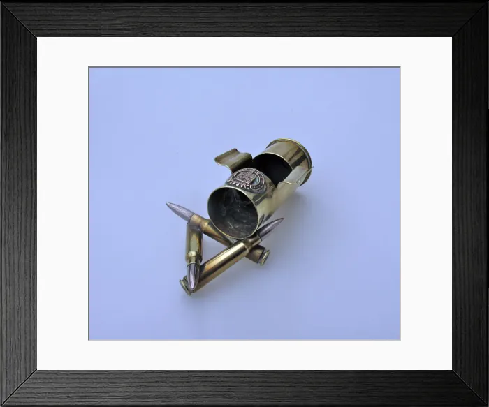 Framed Print : Ashtray made from a German 45mm pom-pom shell Framed Print : Ashtray made from a German 45mm pom-pom shell