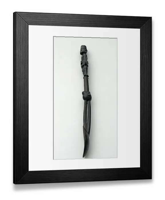 Framed Print : Hand-carved WWI African Black Wood Askari soldier - spoon Framed Print : Hand-carved WWI African Black Wood Askari soldier - spoon