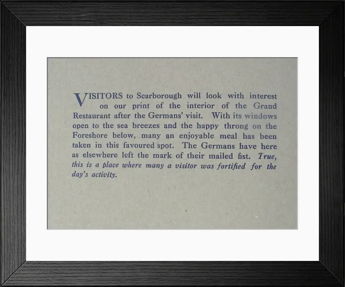 Framed Print : The German Raid on Scarborough, December 16th 1914 Framed Print : The German Raid on Scarborough, December 16th 1914