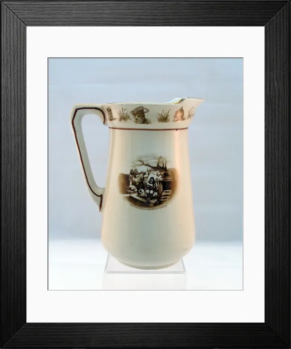 Framed Print : Milk jug with ornate border - Bairnsfatherware