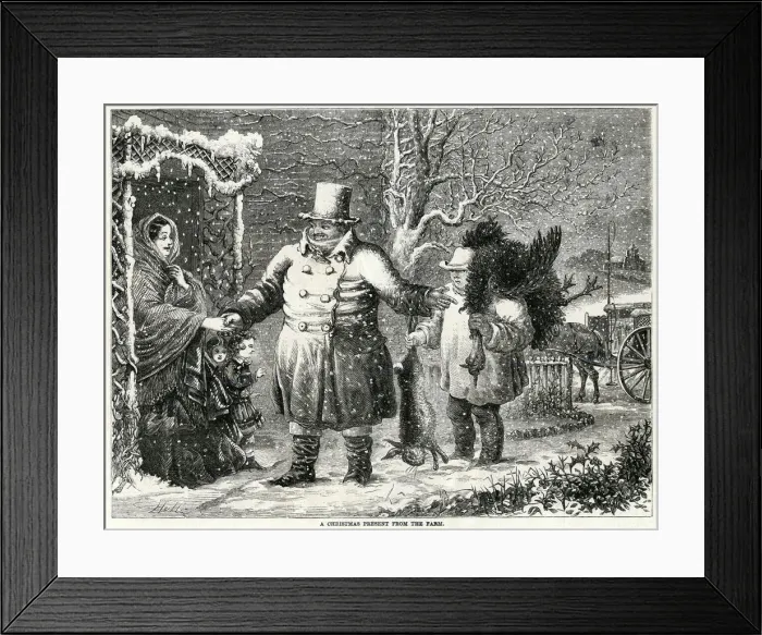 Framed Print : Christmas present from the farm 1857 Framed Print : Christmas present from the farm 1857