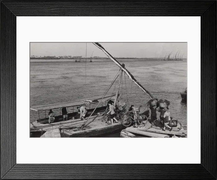 Framed Print : Boy scouts crossing the River Nile, Egypt Framed Print : Boy scouts crossing the River Nile, Egypt