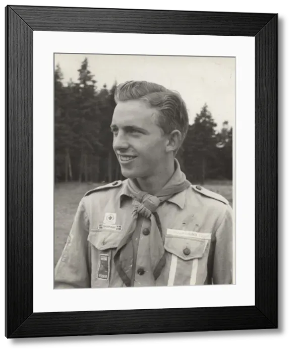 Framed Print : Boy scout in camp, Denmark Framed Print : Boy scout in camp, Denmark