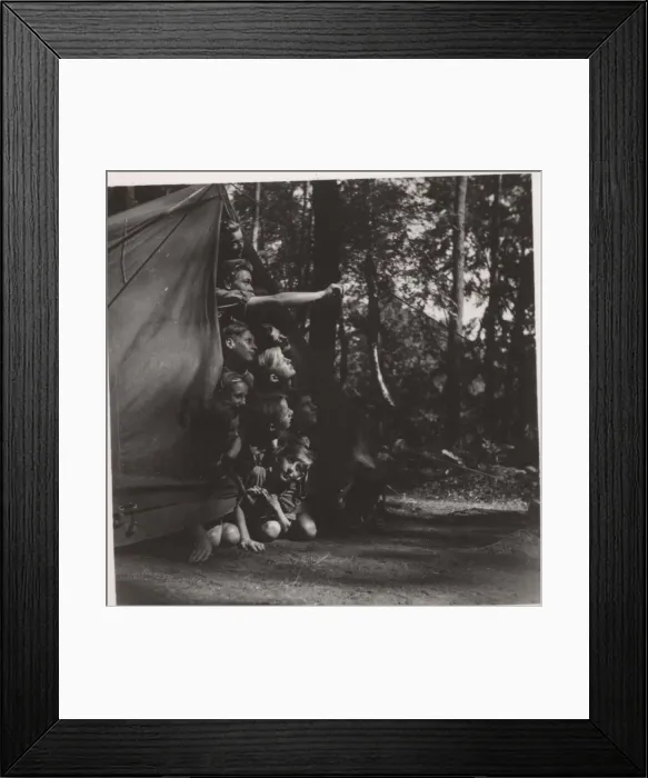 Framed Print : German boy scouts in a tent at camp Framed Print : German boy scouts in a tent at camp