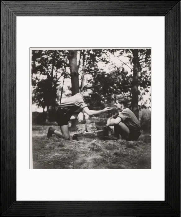 Framed Print : Two German boy scouts at camp Framed Print : Two German boy scouts at camp