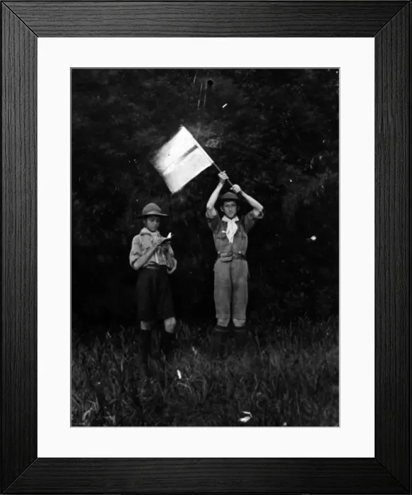 Framed Print : Two boy scouts on an outdoor activity, Mauritius Framed Print : Two boy scouts on an outdoor activity, Mauritius