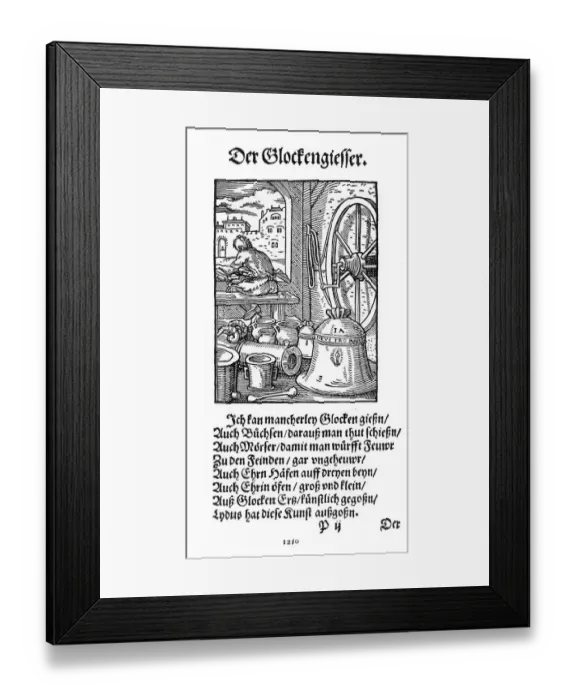 Framed Print : A bell founder, 16th century Germany Framed Print : A bell founder, 16th century Germany