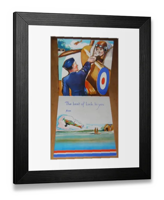 Framed Print : WW2 greetings card, RAF pilot Framed Print : WW2 greetings card, RAF pilot