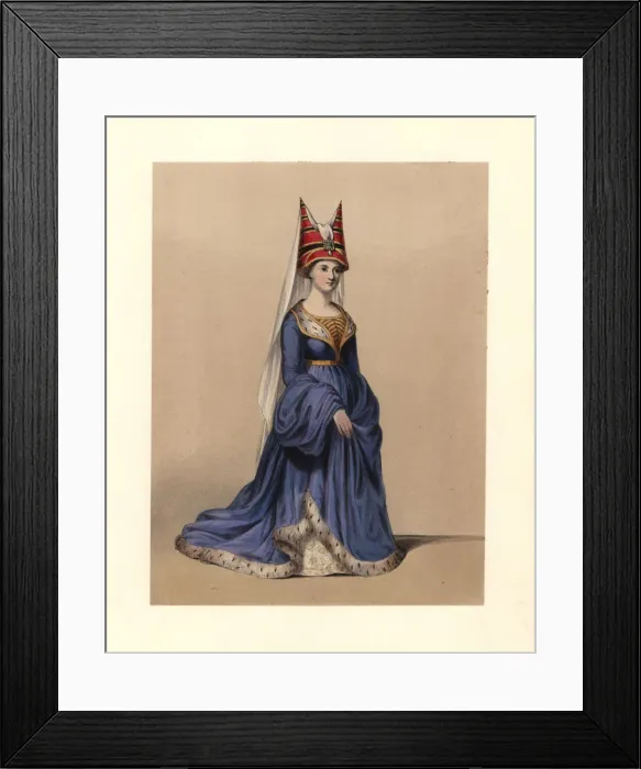 Framed Print : Horned headdress of the 15th century Framed Print : Horned headdress of the 15th century