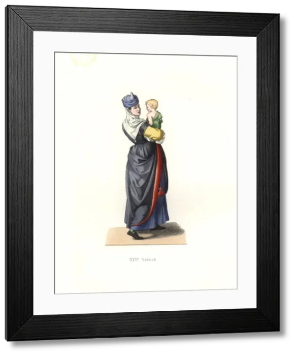 Framed Print : Woman from Bayonne, 16th century Framed Print : Woman from Bayonne, 16th century
