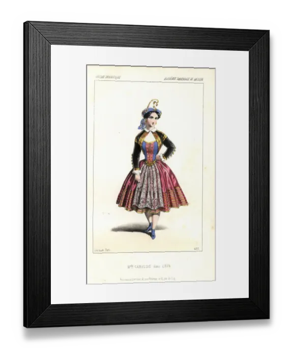 Framed Print : Mlle. Caroline Lassiat in Maziliers Orfa at the Academie Imperiale de Musique Framed Print : Mlle. Caroline Lassiat in Maziliers Orfa at the Academie Imperiale de Musique