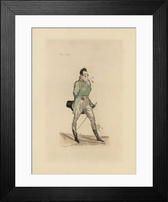 Framed Print : English man in the fashion of August 1803 Framed Print : English man in the fashion of August 1803
