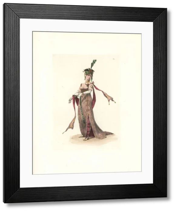 Framed Print : Costume of Madame de Contades, merveilleuse Framed Print : Costume of Madame de Contades, merveilleuse