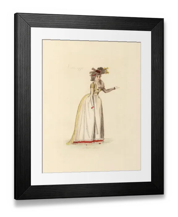 Framed Print : French woman wearing the fashion of April 1792 Framed Print : French woman wearing the fashion of April 1792