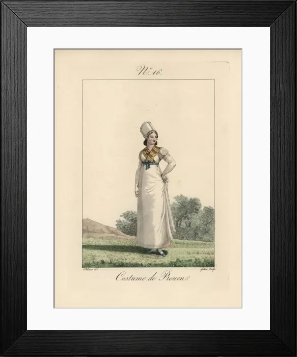 Framed Print : Woman of Rouen wearing a small Framed Print : Woman of Rouen wearing a small