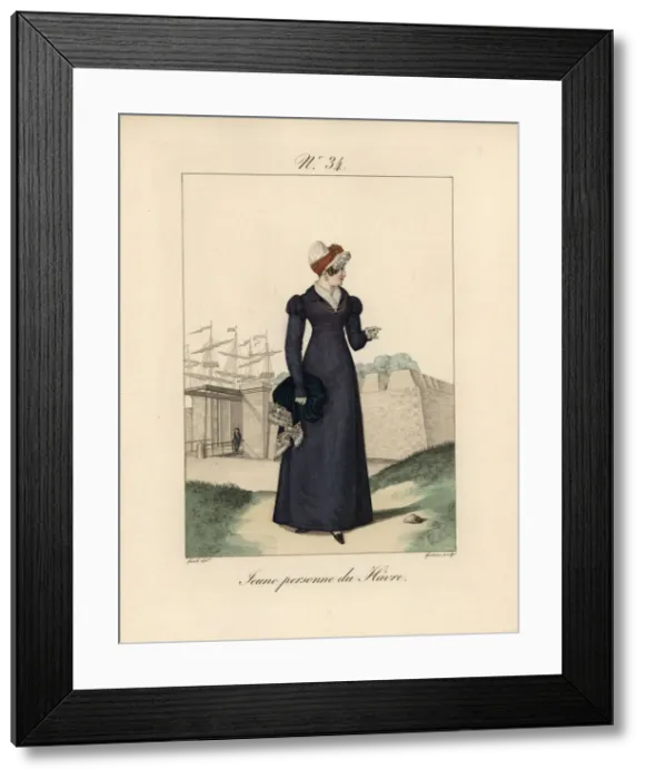 Framed Print : Young woman of le Havre in a bonnet that rises to a point Framed Print : Young woman of le Havre in a bonnet that rises to a point