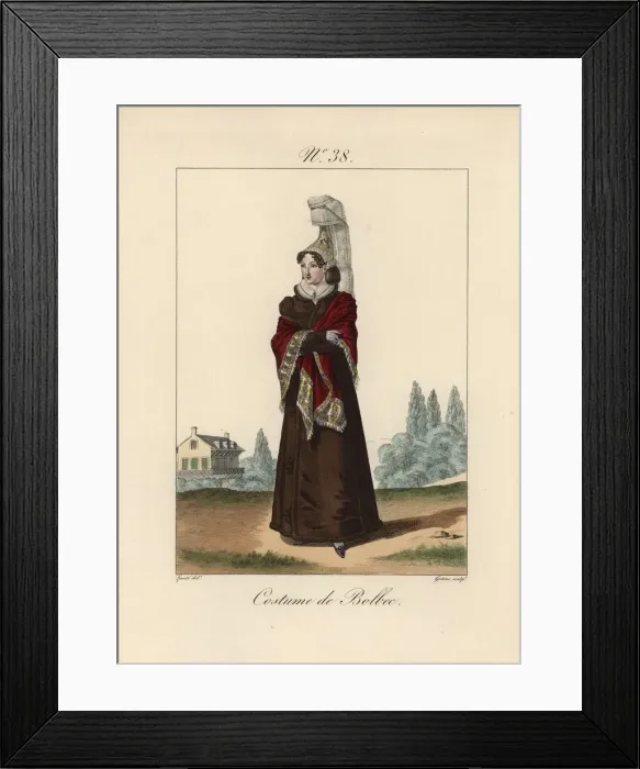 Framed Print : Women of Bolbec in costume for baptisms Framed Print : Women of Bolbec in costume for baptisms