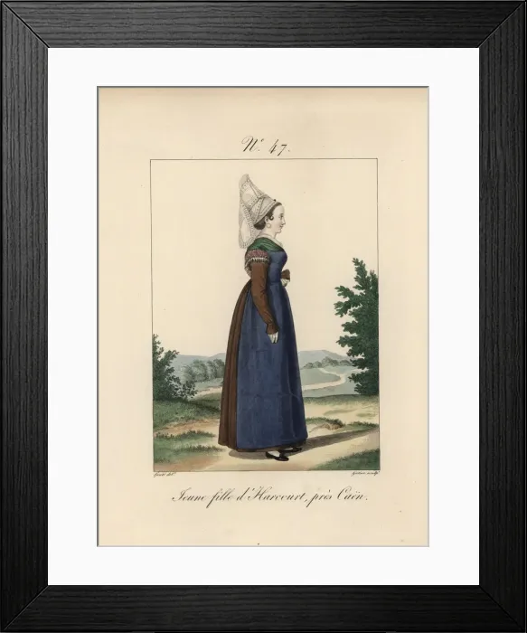 Framed Print : Young woman of Harcourt, near Caen Framed Print : Young woman of Harcourt, near Caen