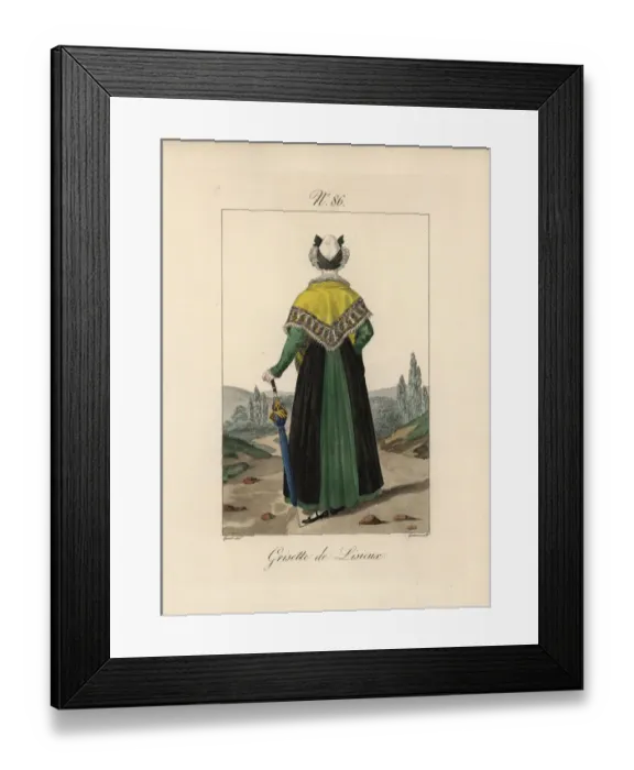 Framed Print : Tradeswoman of Lisieux She wears a serre-tete Framed Print : Tradeswoman of Lisieux She wears a serre-tete