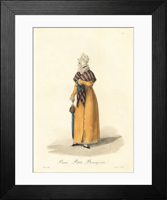 Framed Print : Petite bourgeoise woman of Paris, early 19th century Framed Print : Petite bourgeoise woman of Paris, early 19th century