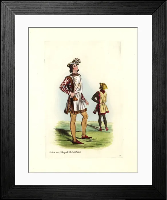 Framed Print : Male costume time of Henry VI, 1422-1461 Framed Print : Male costume time of Henry VI, 1422-1461