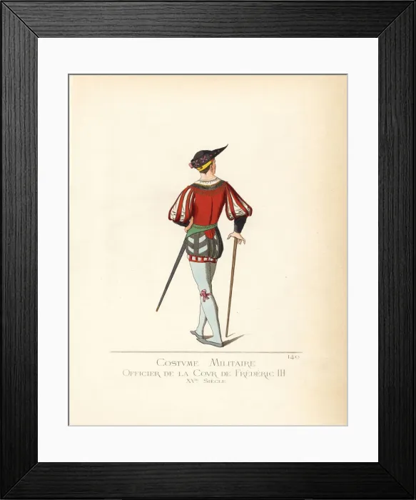Framed Print : Military costume of an officer in the court of Frederick III Framed Print : Military costume of an officer in the court of Frederick III