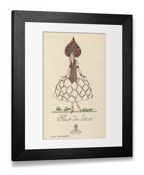 Framed Print : Woman in fancy dress costume as a lotus flower Framed Print : Woman in fancy dress costume as a lotus flower