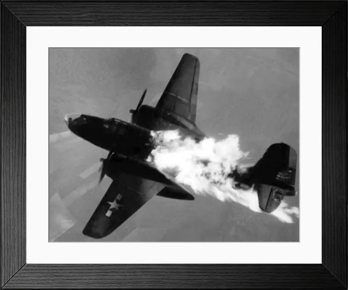 Framed Print : Douglas A-20J Havoc - Photographed moments after taking a fatal hit Framed Print : Douglas A-20J Havoc - Photographed moments after taking a fatal hit
