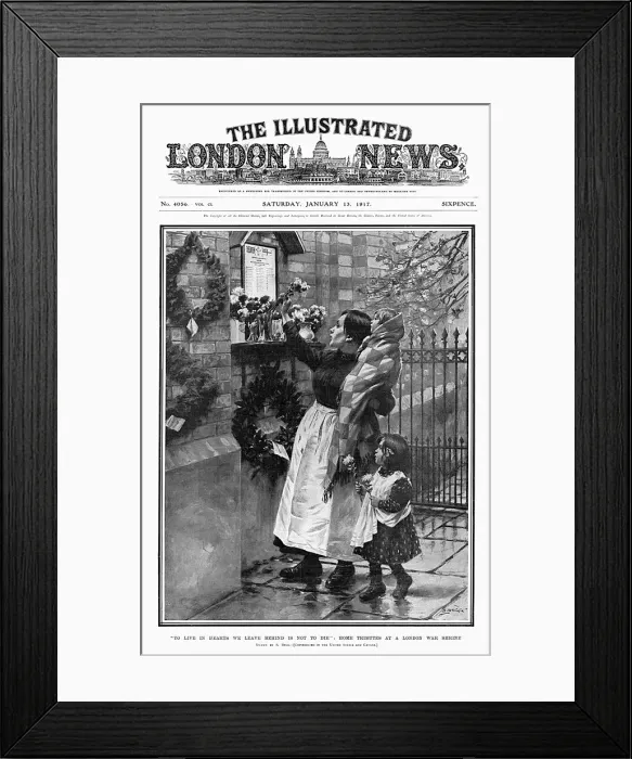 Framed Print : WW1 street shrine, London, 1917 Framed Print : WW1 street shrine, London, 1917