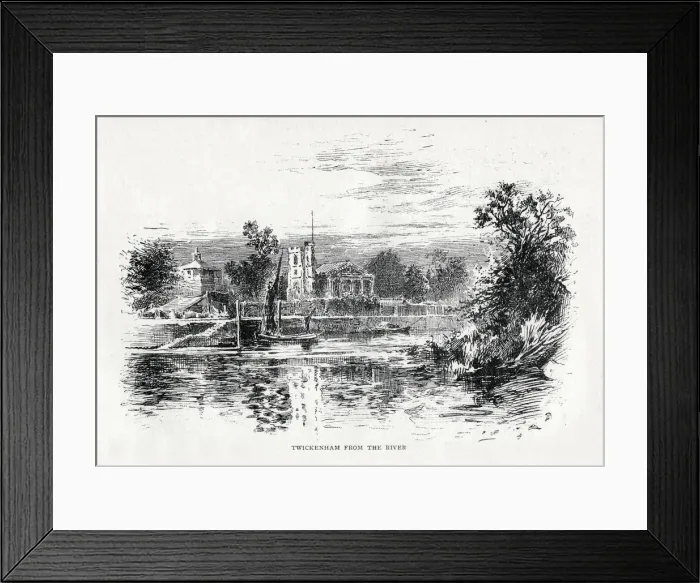 Framed Print : Twickenham Church from the River Thames, 1897 Framed Print : Twickenham Church from the River Thames, 1897