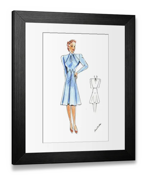 Framed Print : Original Fashion Illustration by Dora Sprinzel Framed Print : Original Fashion Illustration by Dora Sprinzel