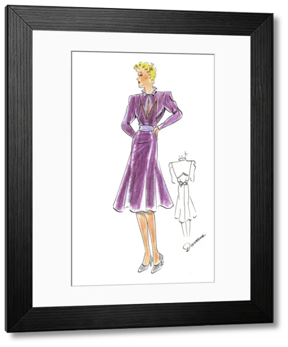 Framed Print : Original Fashion Illustration by Dora Sprinzel Framed Print : Original Fashion Illustration by Dora Sprinzel