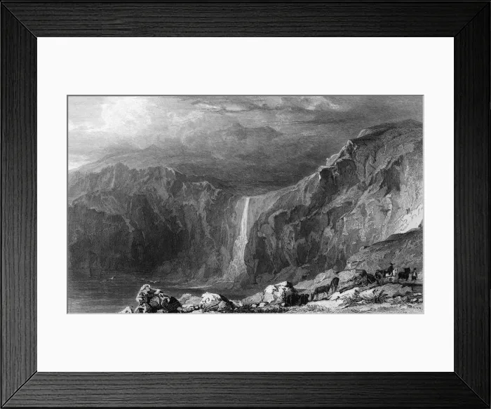 Framed Print : Waterfall and stone quarry near Boscastle, Devon Framed Print : Waterfall and stone quarry near Boscastle, Devon