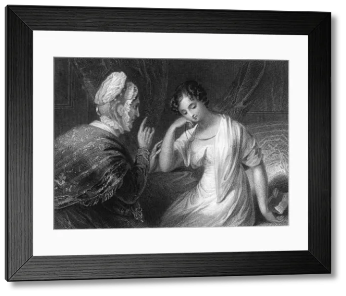 Framed Print : Young woman hiding a love letter Framed Print : Young woman hiding a love letter