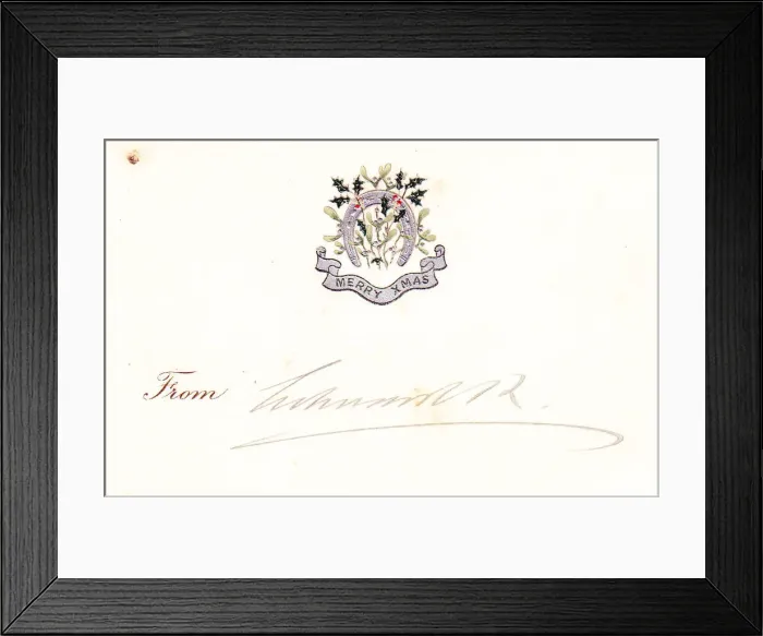 Framed Print : Signature of Edward VII on a Christmas card Framed Print : Signature of Edward VII on a Christmas card