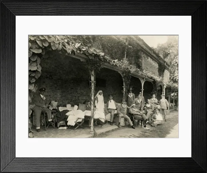 Framed Print : Group on rear verandah, Quex Park Framed Print : Group on rear verandah, Quex Park