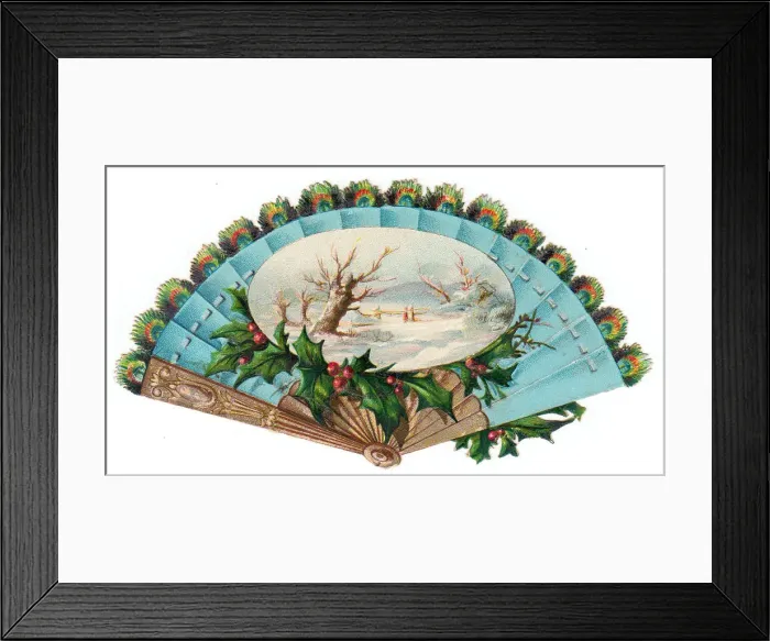 Framed Print : Christmas card in the form of a fan Framed Print : Christmas card in the form of a fan