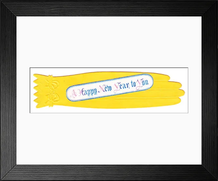 Framed Print : New Year card in the shape of a glove Framed Print : New Year card in the shape of a glove